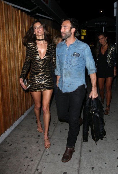 Alessandra Ambrosio And Jamie Mazur Arrive At The Nice Guy Club To Celebrate Her 35th Birthday Party in West HollywoodPictured: Alessandra Ambrosio And Jamie MazurRef: SPL1263606  130416  Picture by: Photographer Group / Splash News<BR/