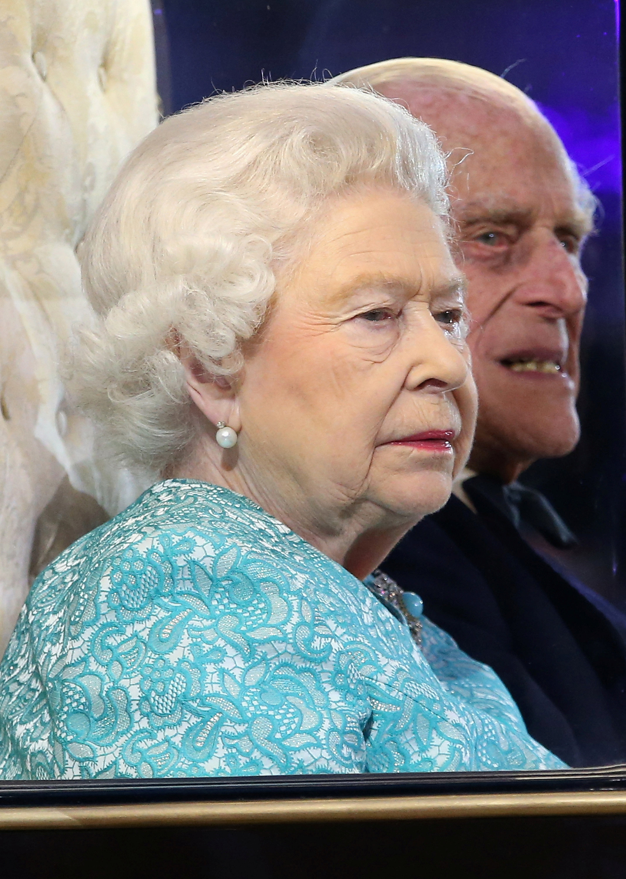 WINDSOR, ENGLAND - MAY 15:  Queen Elizabeth II and Prince Philip arrive for the final night of her 90th Birthday Celebrations at Windsor on May 15, 2016 in Windsor, England. REUTERS/Chris Jackson/Pool