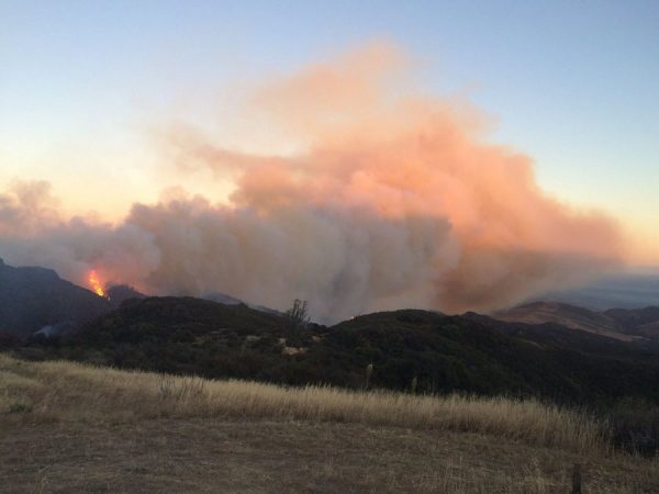 epa05373018 A handout picture released by the Santa Barbara County Fire Department on 17 June 2016 shows the Sherpa Fire burning near Goleta, USA. The Sherpa Fire, some 30 miles north of Goleta, California, USA, has spread to four thousand acres. EPA/MIKE ELIASON / HANDOUT HANDOUT EDITORIAL USE ONLY