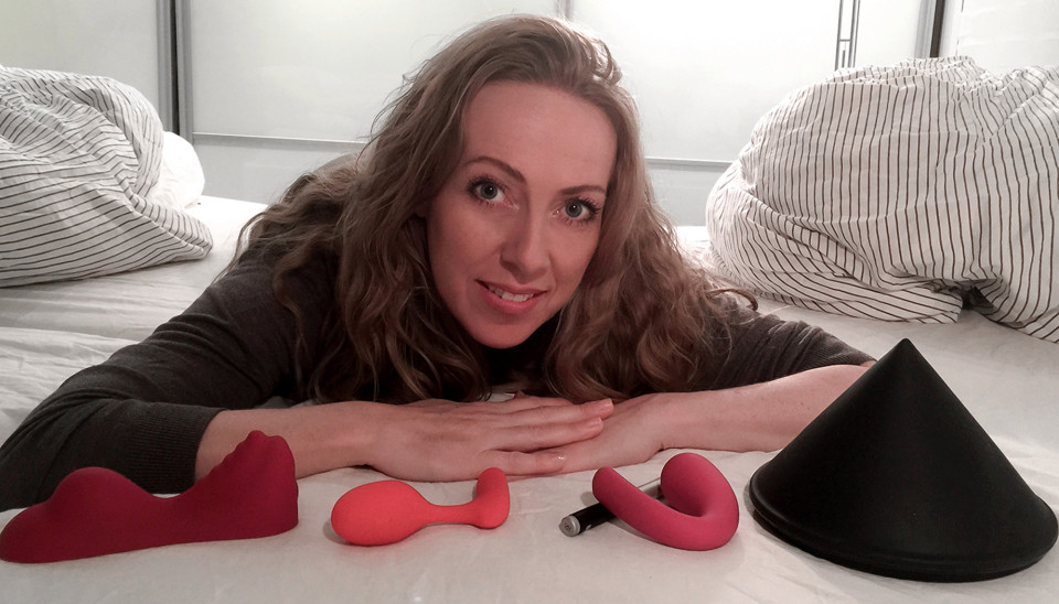 Pic shows: Joan B, 41 yo mother and dildo tester. This is the surprising story of a mother of three who has made a career out of blogging about sex toys for the last 16 years. Joan B. from Denmark says there are still a lot of taboos about dildos, even though they should be seen as a way to boost oneâs sex life rather than as a crutch. Called the "Dildo Queen" by a menâs magazine editor back in 2000, the 41-year-old started being a dildo tester and sexblogger on joanb.dk. She had always been interested in sex toys, recalling how many years ago she first found comfort in her electric toothbrush. She said: "I have never been frightened of dildos. In fact I was very young when I first had an orgasm in my own company. I still remember vividly one afternoon being at home alone. I was about to brush my teeth with my electric toothbrush. And for unknown reasons I put the end of the vibrating toothbrush between my legs." From that moment on, she was hooked, she said, with her greatest fear being running out of batteries. Joan says she is still surprised today that people are so averse to dildos, especially men, who see them as necessary evils if something down there is not working the way it should. However, she balances that statement with the notion that there is a "very horny group of people who were very far-sighted" and who see such devices as a means to complementing their active sex lives. Nonetheless, the Dildo Queen deplores the fact that many see sex toys merely as solutions to problems, and not the fun toys for adults that they can be. She said: "But constantly sex toys are seen by very many like something you need. A penis ring if it does not want to get up and stand, lube if she is not wet enough and spit may well otherwise be enough." Her job is not all fun and games too, as she readily confesses that it "would be a big lie if to say that I am always turned on." However, she ends with a very professional outlook, saying that "when I have promised