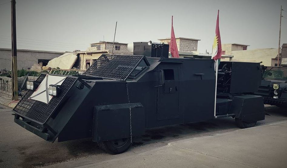 Kurdish forces reveal 'Mad Max' Style armour-plated cars ahead of their bid to free city from ISIS
