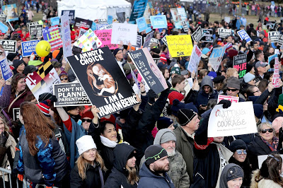 WASHINGTON, DC - JANUARY 27: Thousands of people rally on the National Mall before the start of the 44th annual March for Life January 27, 2017 in Washington, DC. The march is a gathering and protest against the United States Supreme Court's 1973 Roe v. Wade decision legalizing abortion. (Photo by Chip Somodevilla/Getty Images)