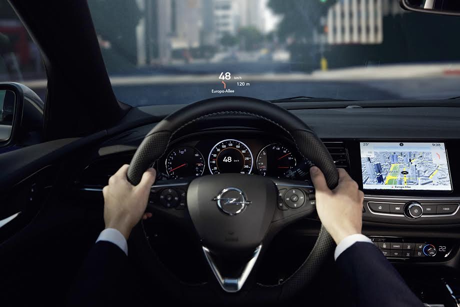 Eyes on the road: The new head up display projects the most important information such as speed onto the windshield and into the direct line of sight of the driver.