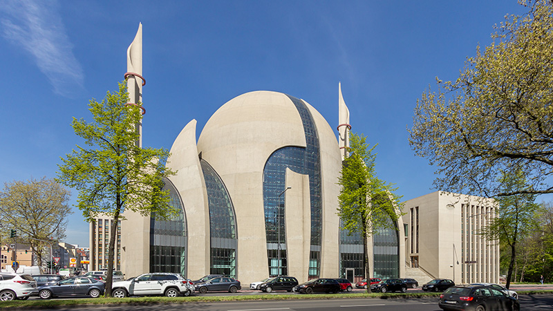 The Central Mosque in Cologne, Germany, pictured in April 2015, is run by DITIB. Photo courtesy of Creative Commons/Raimond Spekking