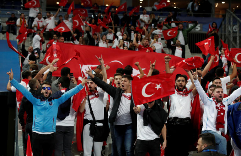 Soccer Football - Euro 2020 Qualifier - Group H - France v Turkey - Stade De France, Saint-Denis, France - October 14, 2019 Turkey fans before the match REUTERS/Benoit Tessier