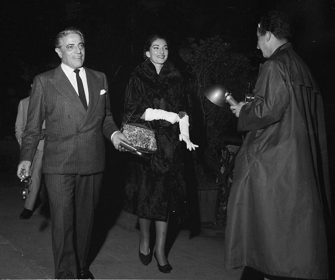 Opera soprano Maria Callas and general manager of the Metropolitan Opera House Rudolf Bing chat at the Met's New York opening, Sept. 20, 1971. Bing's career as general manager, which will end at the end of this season, included a public feud with Ms. Callas in the late 50's, followed by Bing's firing of Ms. Callas and her absence from the Met for seven years. (AP Photo/Ray Stubbebine)