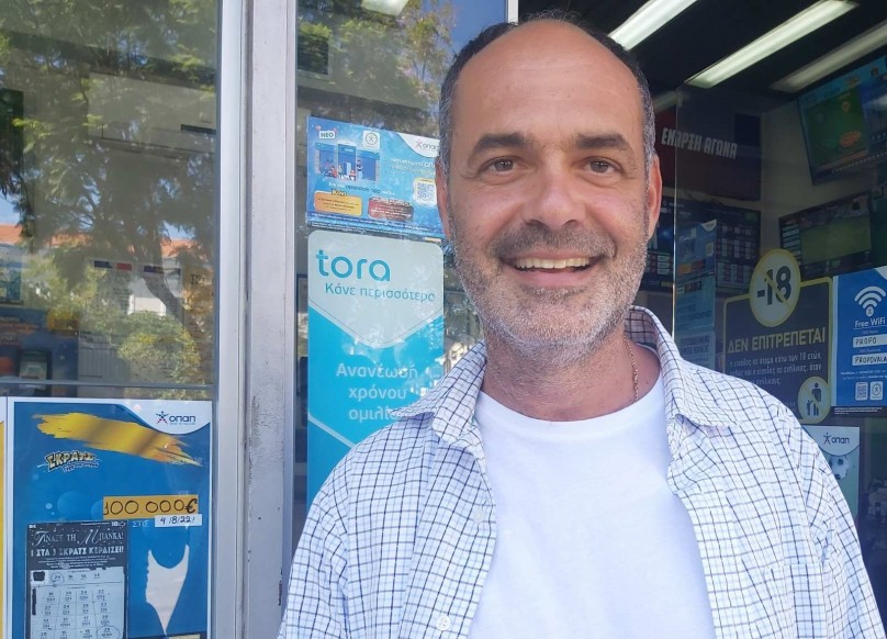 Ο Ιωάννης Βαλάκης, ιδιοκτήτης του τυχερού καταστήματος ΟΠΑΠ στα Χανιά