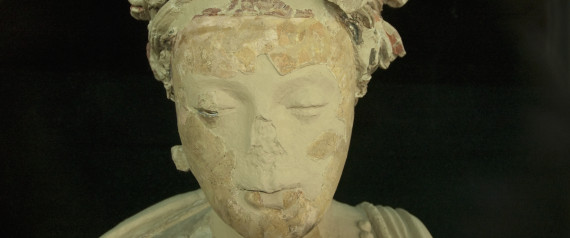 Restored Head Of A Greco Bactrian Buddha (4Th Century) On Display At The National Museum Of Afghanistan - Kabul,, Afghanistan
