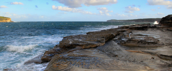 australia pacific coastline near Sydney entrance to Botany bay view on Bare island with navi citadel connected by historic wooden bridge at sunrise