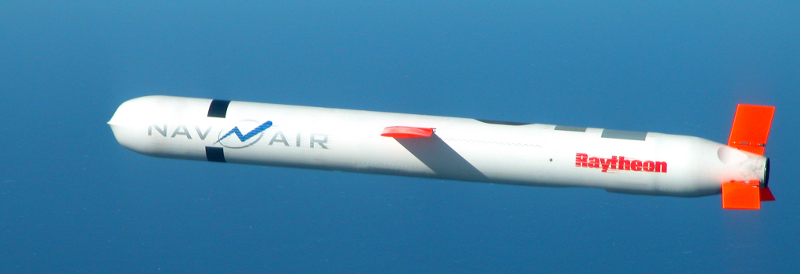 021110-N-0000X-003 China Lake, Calif. (Nov. 10, 2002) -- A Tactical "Tomahawk" Block IV cruise missile, conducts a controlled flight test over the Naval Air Systems Command (NAVAIR) western test range complex in southern California. During the second such test flight, the missile successfully completed a vertical underwater launch, flew a fully guided 780-mile course, and impacted a designated target structure as planned. The Tactical Tomahawk, the next generation of Tomahawk cruise missile, adds the capability to reprogram the missile while in-flight to strike any of 15 preprogrammed alternate targets, or redirect the missile to any Global Positioning System (GPS) target coordinates. It also will be able to loiter over a target area for some hours, and with its on-board TV camera, will allow the war fighting commanders to assess battle damage of the target, and, if necessary redirect the missile to any other target. Launched from the Navy's forward-deployed ships and submarines, Tactical Tomahawk will provide a greater flexibility to the on-scene commander. Tactical Tomahawk is scheduled to join the fleet in 2004. U.S. Navy photo. (RELEASED)