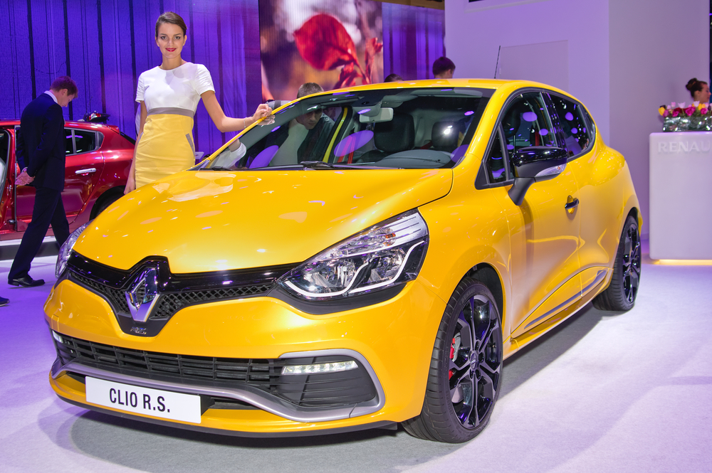 MOSCOW-SEPTEMBER 2: Renault Clio R.S. at the Moscow International Automobile Salon on September 2, 2014 in Moscow, Russia.