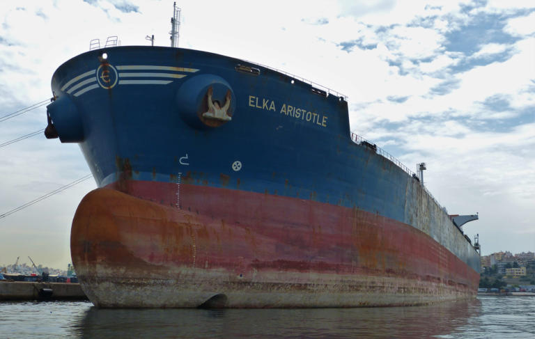A Greek oil tanker Elka Aristotle is seen in Pireas, Greece May 17, 2018 in this picture obtained from social media. Orfeas Tsatsos/via REUTERS   ATTENTION EDITORS - THIS IMAGE HAS BEEN SUPPLIED BY A THIRD PARTY. MANDATORY CREDIT. NO RESALES. NO ARCHIVES.