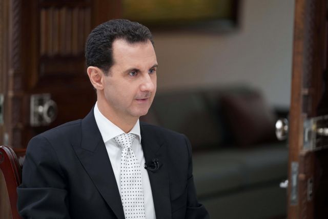 Syria's President Bashar al Assad attends an interview with a Greek newspaper in Damascus, Syria in this handout released May 10, 2018. SANA/Handout via Reuters   THIS IMAGE HAS BEEN SUPPLIED BY A THIRD PARTY. REUTERS IS UNABLE TO INDEPENDENTLY VERIFY THE AUTHENTICITY, CONTENT, LOCATION OR DATE OF THIS IMAGE.