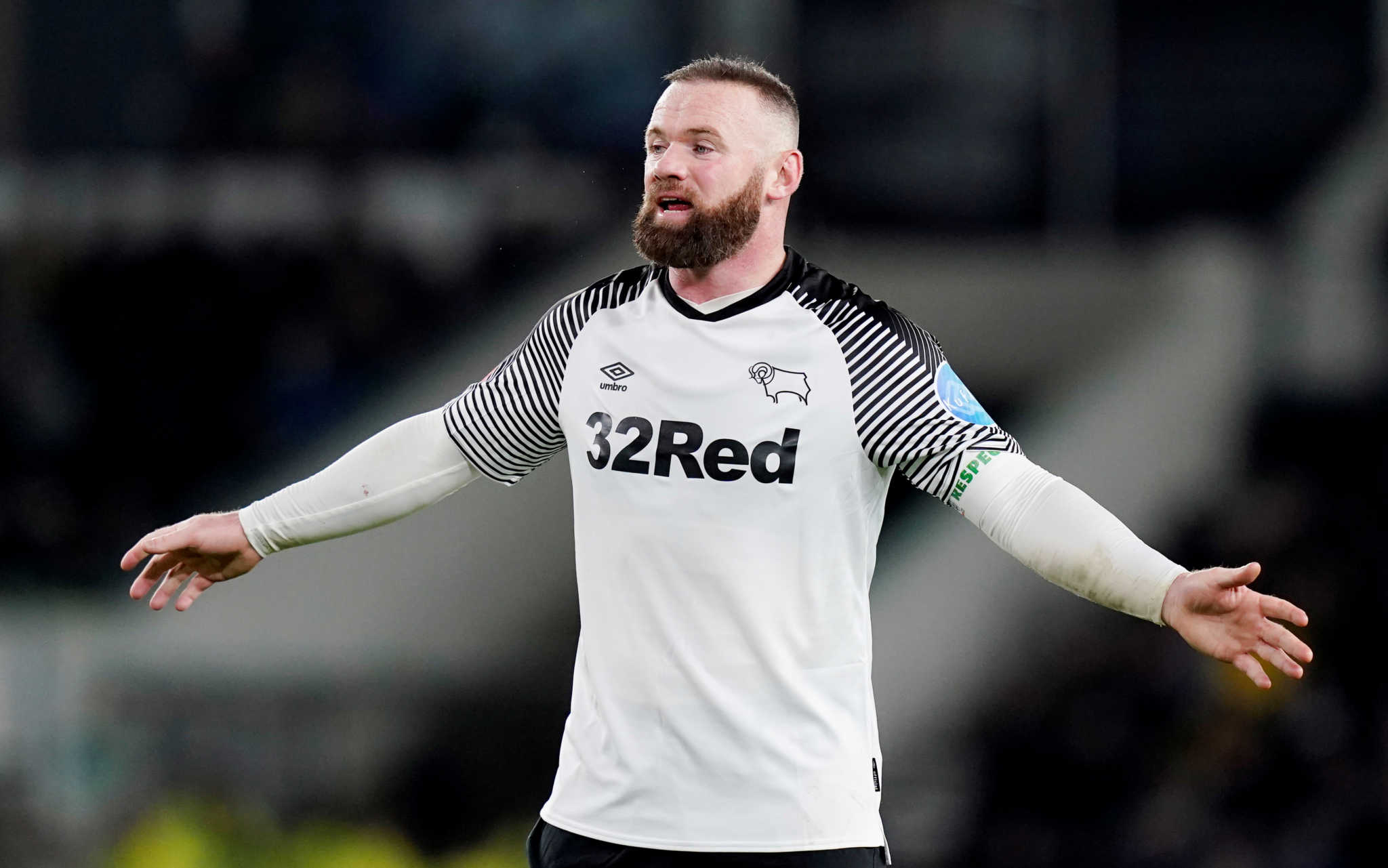 Soccer Football - FA Cup Fifth Round - Derby County v Manchester United - Pride Park, Derby, Britain - March 5, 2020   Derby County's Wayne Rooney reacts   REUTERS/Andrew Yates