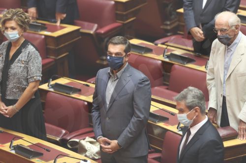 Ο πρόεδρος του ΣΥΡΙΖΑ Αλέξης Τσίπρας στον αγιασμό πριν την έναρξη των εργασιών της Β συνόδου της Βουλής, Αθήνα Δευτέρα 5 Οκτωβρόυ 2020.