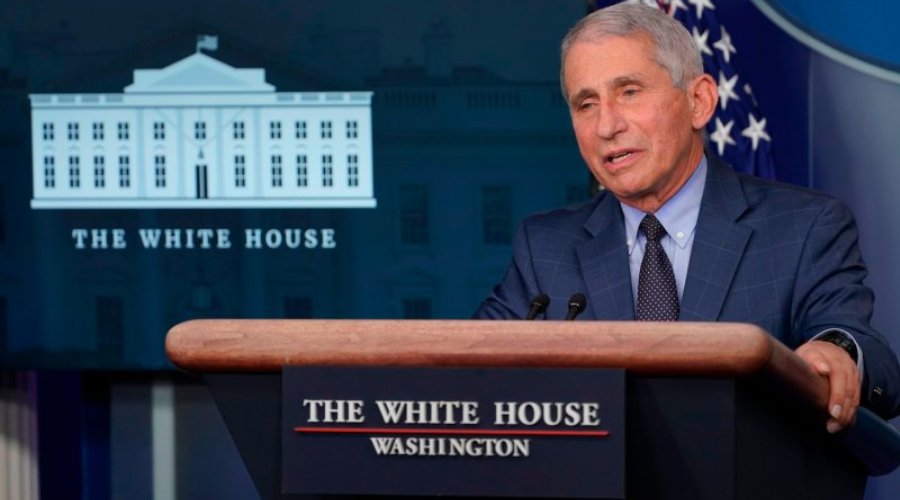 Dr. Anthony Fauci, director of the National Institute of Allergy and Infectious Diseases, speaks during a briefing with the coronavirus task force at the White House in Washington, Thursday, Nov. 19, 2020. (AP Photo/Susan Walsh)