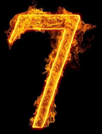 Fire alphabet number 7 seven
