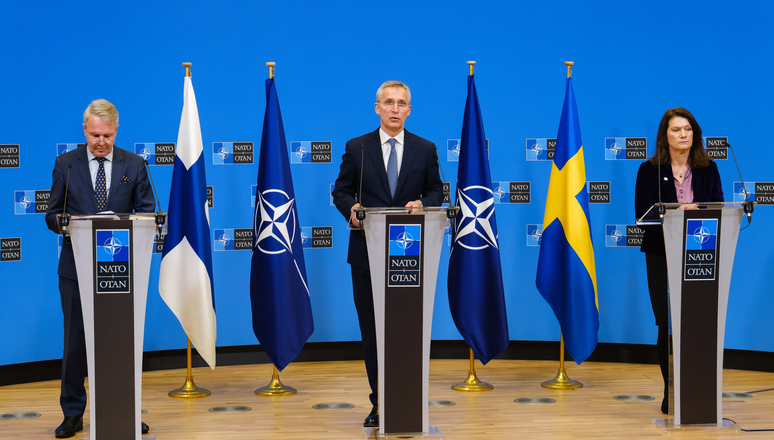 Press conference with NATO Secretary General Jens Stoltenberg, the Minister for Foreign Affairs of Finland, Pekka Haavisto and the Minister for Foreign Affairs of Sweden, Ann Linde