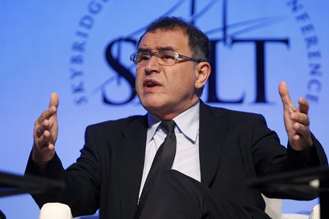 Nouriel Roubini of New York University's Stern School of Business speaks during the Skybridge Alternatives (SALT) Conference in Las Vegas, Nevada May, 9, 2012. SALT brings together public policy officials, capital allocators, and hedge fund managers to discuss financial markets. REUTERS/Steve Marcus (UNITED STATES - Tags: BUSINESS EDUCATION)