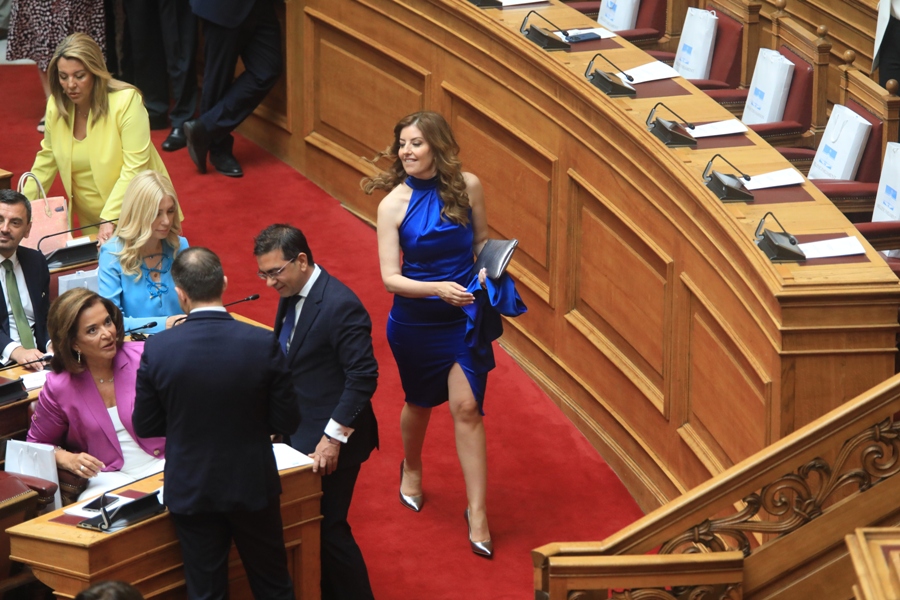 Ορκωμοσία της νέας Βουλής που προέκυψε από τις εθνικές εκλογές της 25 Ιουνίου, παρουσία της Προέδρου της Δημοκρατίας Κατερίνας Σακελλαροπούλου και του Πρωθυπουργού Κυριάκου Μητσοτάκη, Δευτέρα 3 Ιουλίου 2023. (ΓΙΑΝΝΗΣ ΠΑΝΑΓΟΠΟΥΛΟΣ/EUROKINISSI)