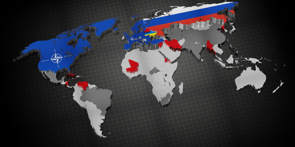 nato-member-countries-russia-supporters-ukraine-conflict-world-map-3d-illustration