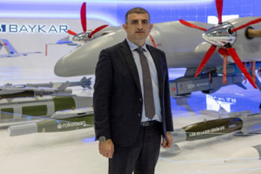 Haluk Bayraktar, CEO of Turkish drone-maker Baykar, poses before an interview with Reuters at SAHA EXPO Defence & Aerospace Exhibition in Istanbul, Turkey, October 27, 2022. REUTERS/Umit Bektas