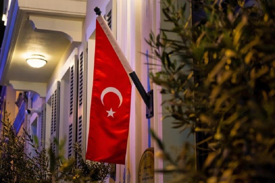flag-turkey-hotel-door-night-