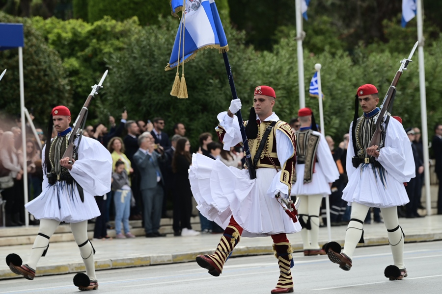 Στρατιωτική παρέλαση στην Αθήνα για την εθνική επέτειο της 25ης Μαρτίου 1821, Δευτέρα 25 Μαρτίου 2024. (ΜΙΧΑΛΗΣ ΚΑΡΑΓΙΑΝΝΗΣ/EUROKINISSI)